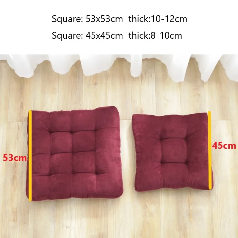 Floor Pillow Square Floor Seating Pillow Cushion Meditation Yoga Seat Kneeling Pillows Thick Tufted Cushions Mat Pad Balcony 2