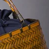 Chinese Retro Woven Bag Women Bento Tableware Storage Bundle Mouth Lining Style Handheld Basket Bamboo Handle Organizer Pouch 3
