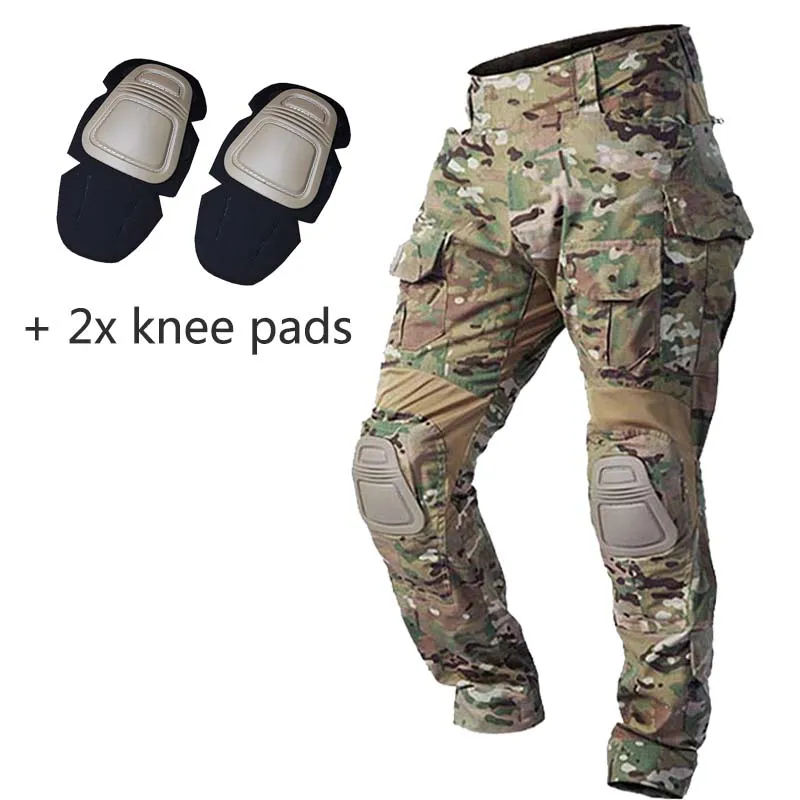 

HAN WILD Combat Pants with Knee Pads G3 Camo Trousers Hunting Clothes Tactical Pant Military Army Airsoft Pants Hiking Pant