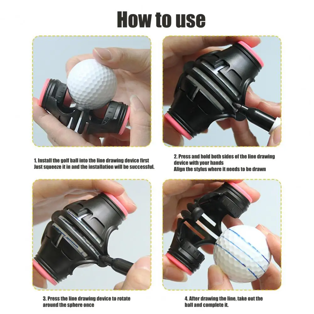 Golf Ball Liner Rubber Liner Golf Ball Marker Professional Marking Three Line Marker Alignment Marking Tool