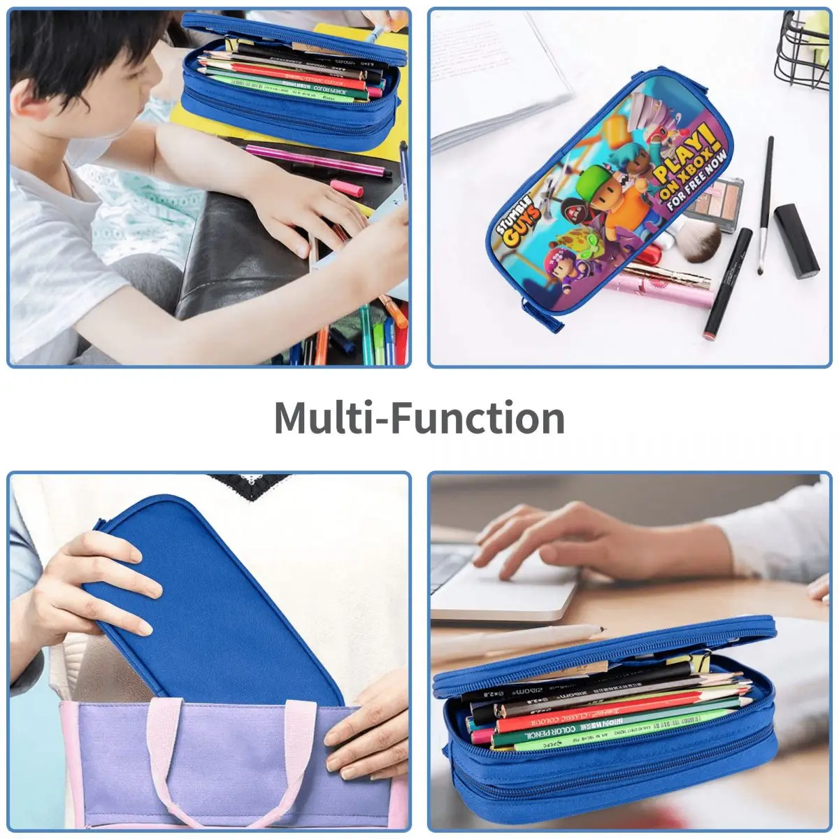 Game Stumble Guys Cartoon (3) Pencil Case School Pencil Cases Double Layer Kids Cool Large Pouch School Supplies