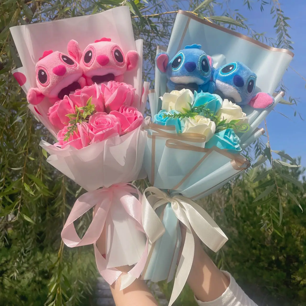 Cartoon Anime Stitch Plush Doll Toy Stuffed Animals Bouquet Gift Box Valentine's Day Christmas Graduation Birthday Gifts 6