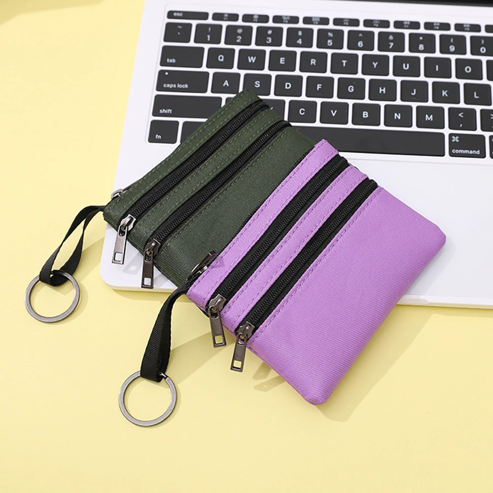Coin Purse Coin Wallet Change Bag Women Wallet Card Wallet Solid Color Canvas Coin Bags with Card Holder For Kids Men Women Students Bus ID Credit Card Holder Purses