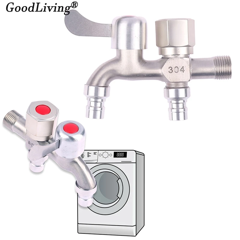 1PC Washing Machine Faucet Double Water Outlet Mop Pool Tap Outdoor