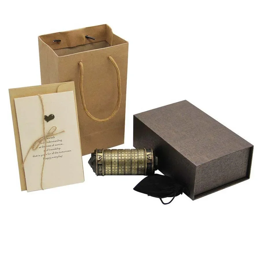 Leonardo da Vinci code toys Metal Cryptex locks wedding gifts Valentine's Day gift Letter Password escape chamber props