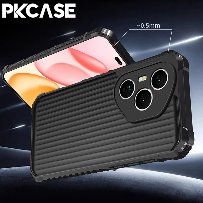 Translucent Matte Shockproof Phone Case with Airbag Stripe Design
