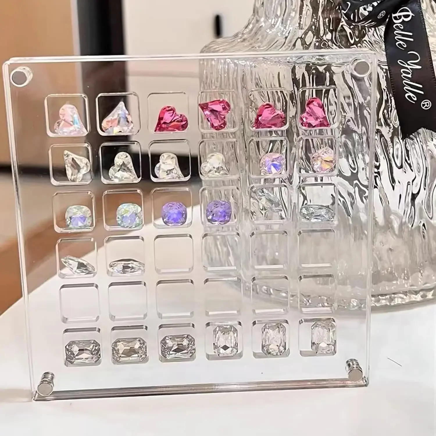 Clear Acrylic Magnetic Seashell Display Box Seashell Storage Box Jewelry Nail Display Cases Container Organizers acrylic display box stand case