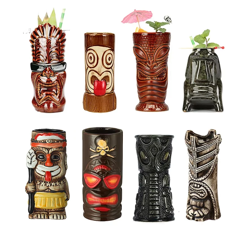 Hawaii Tiki Mugs Cocktail Cup Beer Beverage Mug Wine Mug Ceramic Tiki Mugs tiki mugs