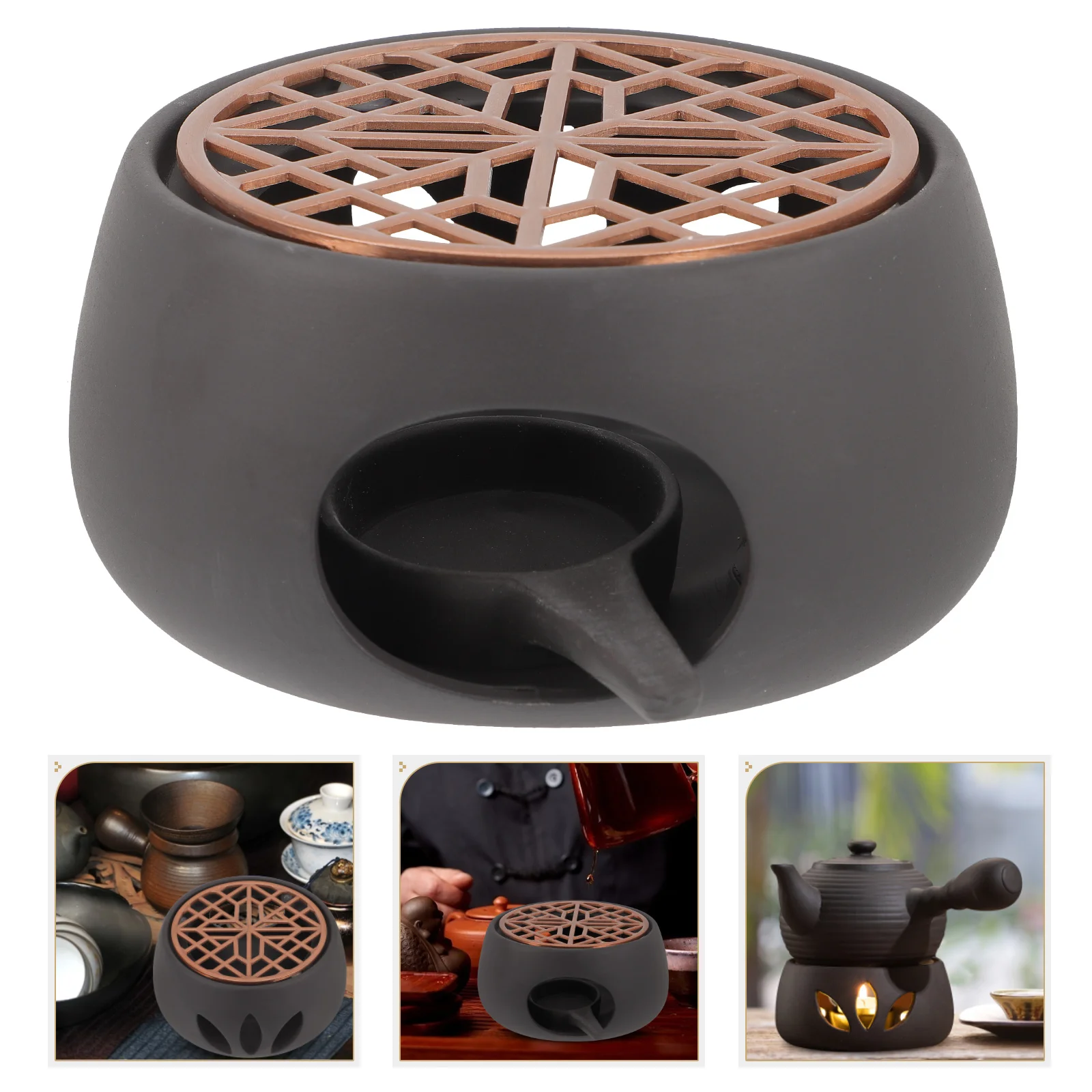 Teapot Warmers Japanese Ceramic Teapot Warmer Holder Base Retro Tea Warmer Holder Kung Fu Teapot Heating Stove Teaware