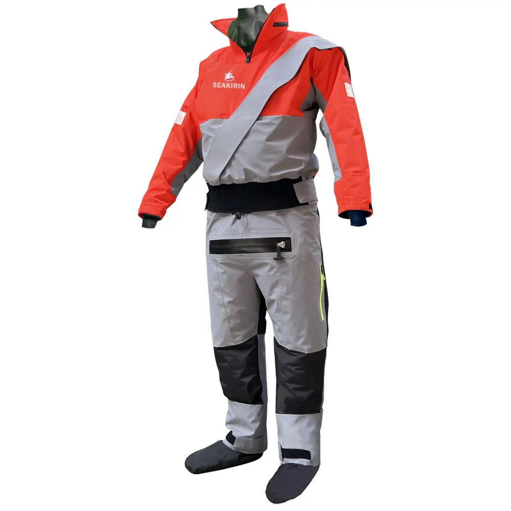 Men Drysuit With Detachable Hood Waterproof Breathable Paddling Kayak Dry Suit Against Cold Water Warm Rescue Clothing Winter