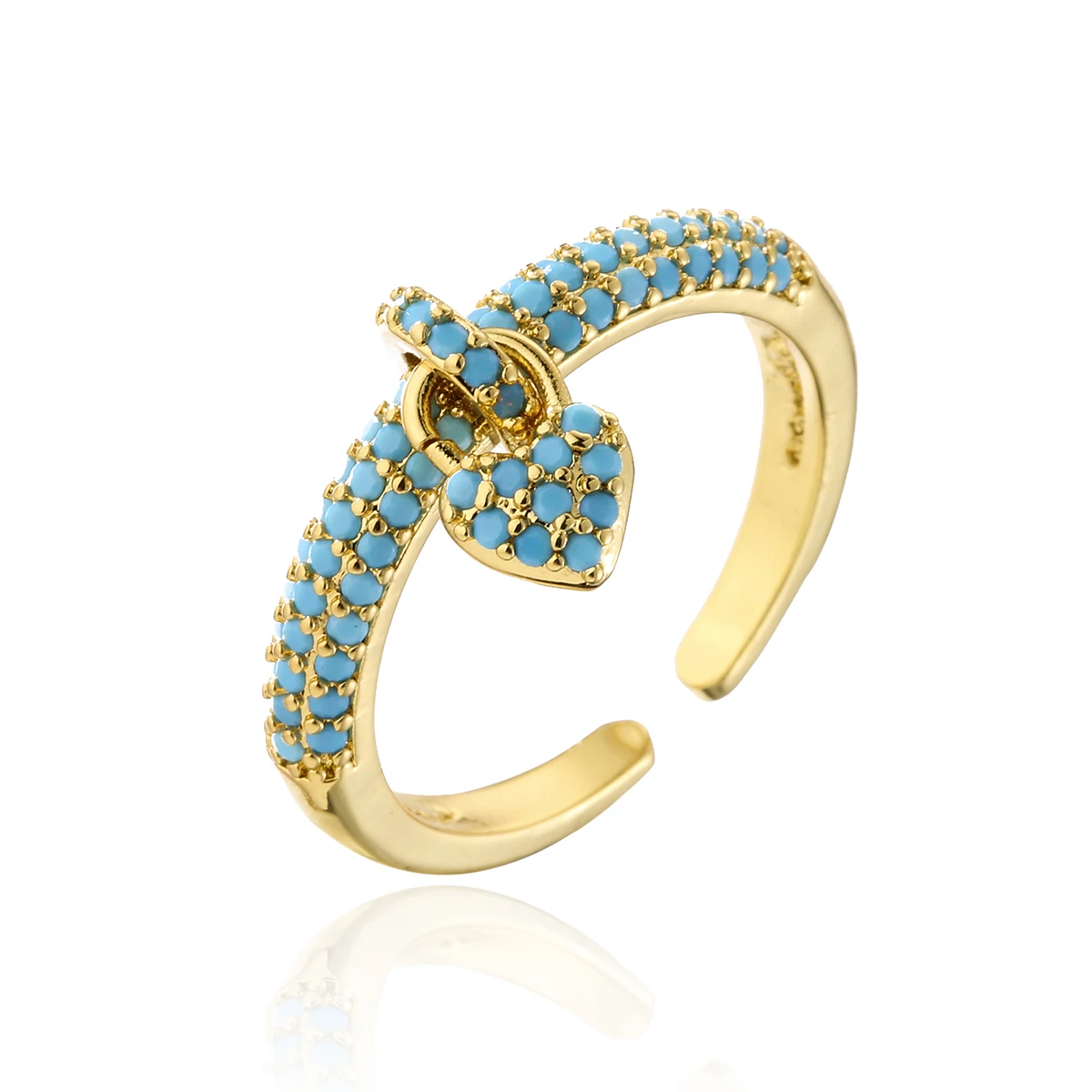 CZ Zircon Inlay Heart Charm Finger Rings Fashion for Women Wedding Jewelry Mafisar