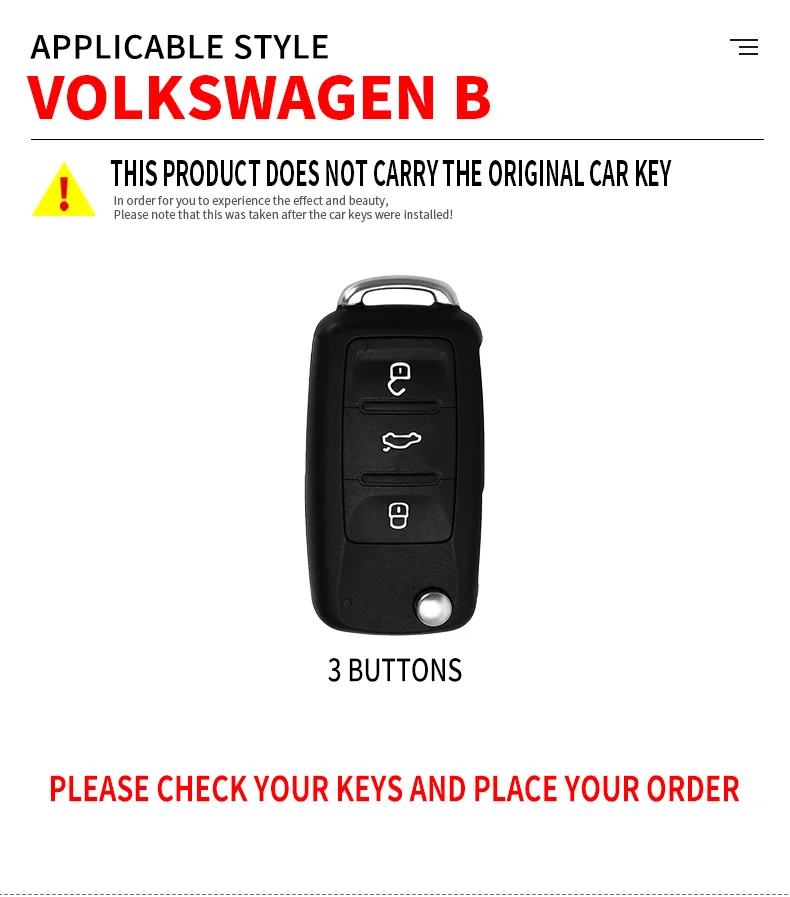 Cover chiate/telecomando per Volkswagen Polo VW Golf 7 Passat Tiguan Scirocco Skoda Octavia Seat - S78e647d922e74d0f8d8c0697f1ceb17eM