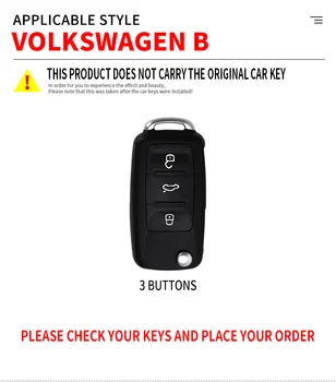 Cover chiate/telecomando per Volkswagen Polo VW Golf 7 Passat Tiguan Scirocco Skoda Octavia Seat - Custodia protettiva per coperture in carbonio con custodia completa per Volkswagen Polo VW Golf 7