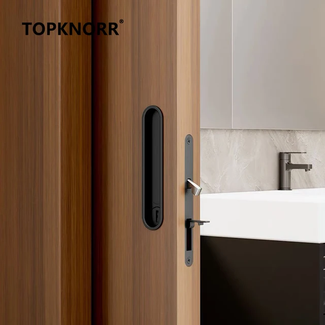 ล่าสุดกระเป๋าประตูเลื่อนประตูล็อคห้องเลื่อนประตูสําหรับภายในล็อคอุปกรณ์ห้องน้ําสไลด์ฮาร์ดแวร์ที่มองไม่เห็น ENTRY Hook 3