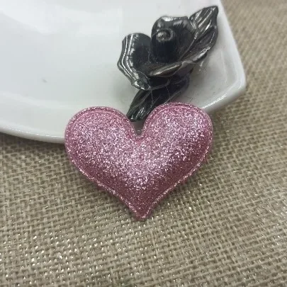 Handmade DIY Korean Style Hair Accessories Fine Powdered Heart Shaped Children's Headwear Clips Decorative Cake Decoration Acces