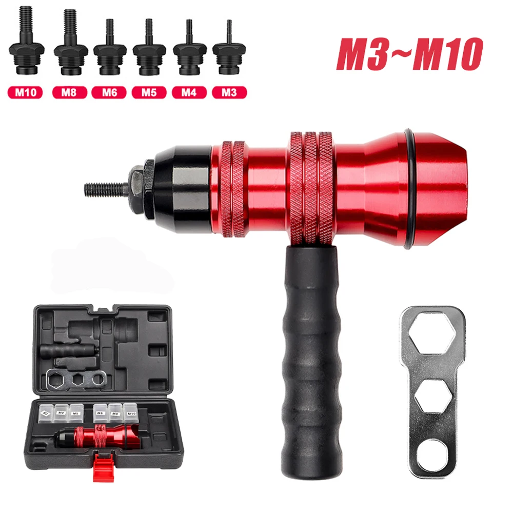 Household M3 M4 M5 M6 M8 M10 Electric Rivet Nut Gun Adapter Insert Nut Riveting Tools Tool Box Rivet Gun rivet gun set rivet nut tool rivet gun part