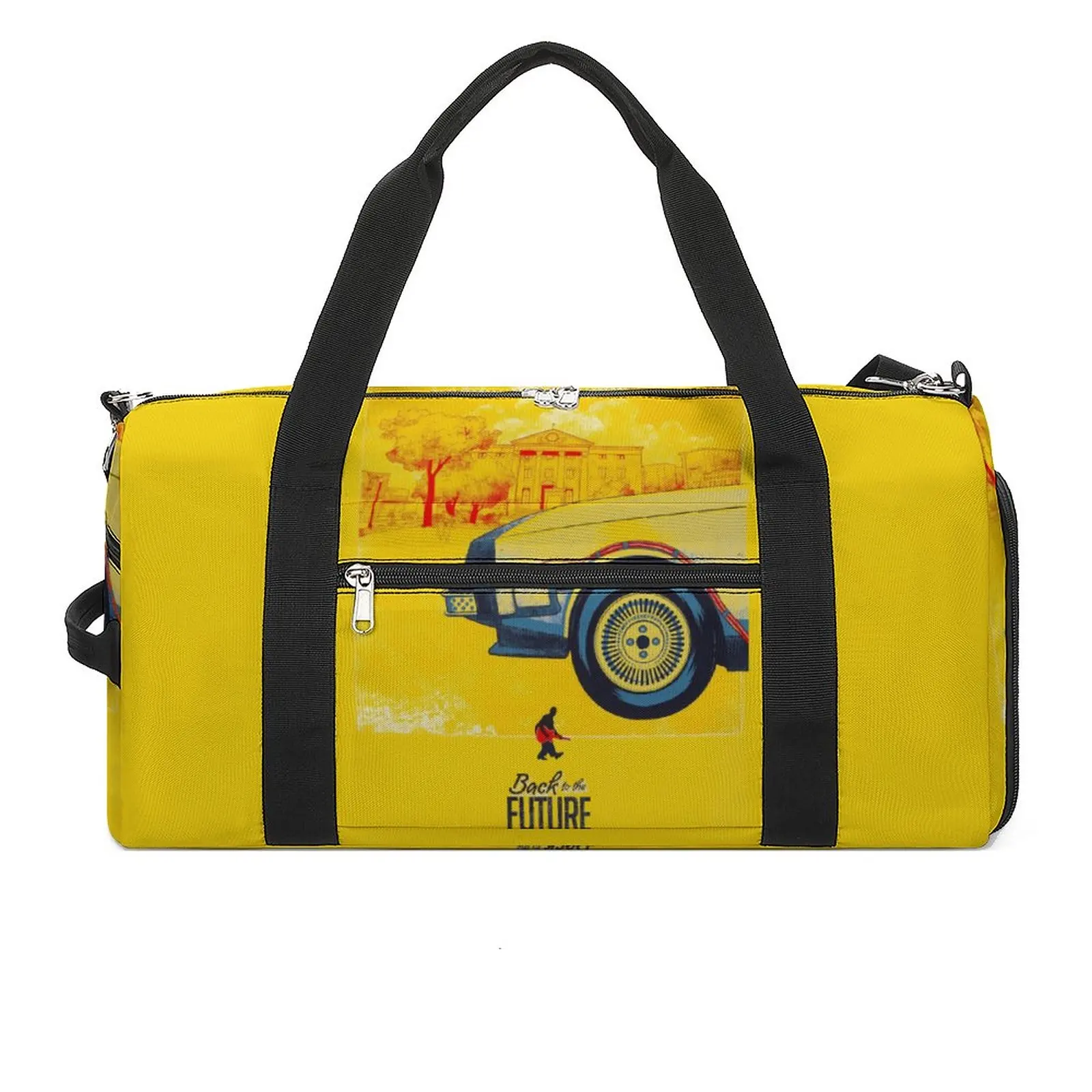 

Movie Series Gym Bag Back To The Future Portable Sports Bags with Shoes Training Design Handbag Retro Fitness Bag For Male