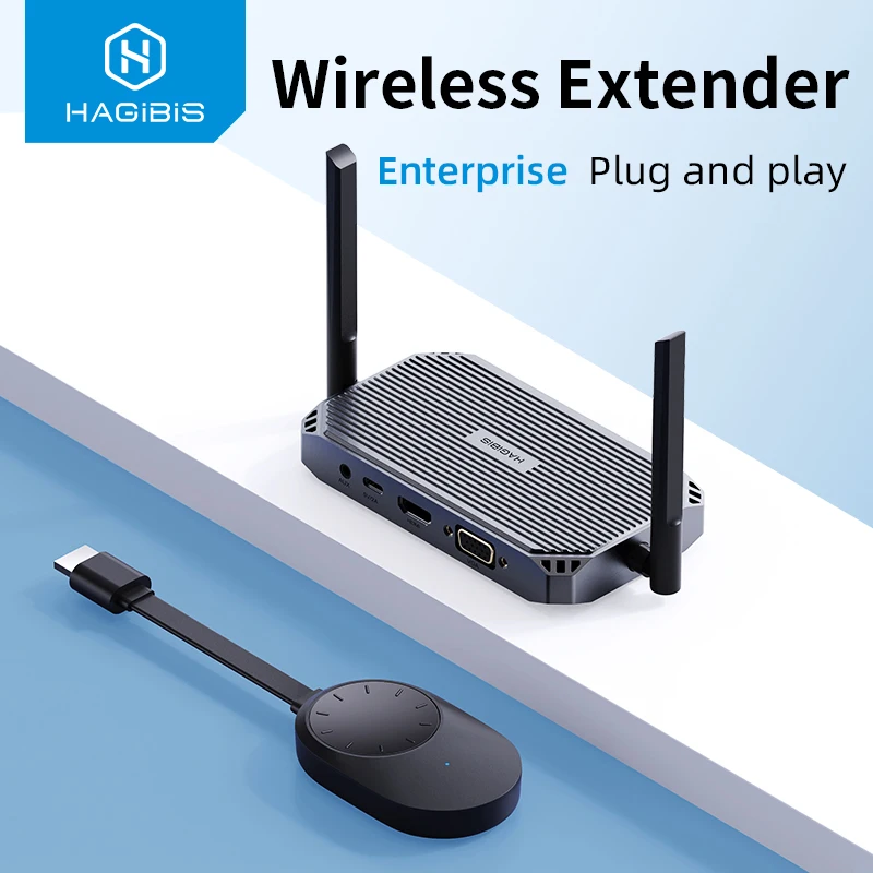 

Hagibis Wireless HDMI-compatible Transmitter and Receiver Extender Kit Wireless Display Dongle for TV Camera Streaming Projector