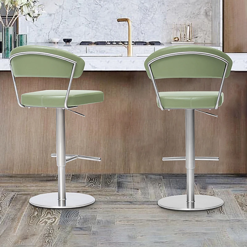 

Design high chair for a kitchen bar Dining Chair Nordic Leather High Swivel Bar Stools reception Chair taburete bar Furniture HY