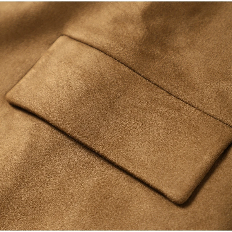 Women Suede Jackets Loose Lapel Single Breasted Long Sleeves Pockets Blazer Coats Female Autumn Fashion New in Outwear