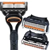Hot Selling Manual Razor for Men Five Layer Blade Stainless Steel Blades No Skin Damage Old Style Blades Shaver Heads Razor