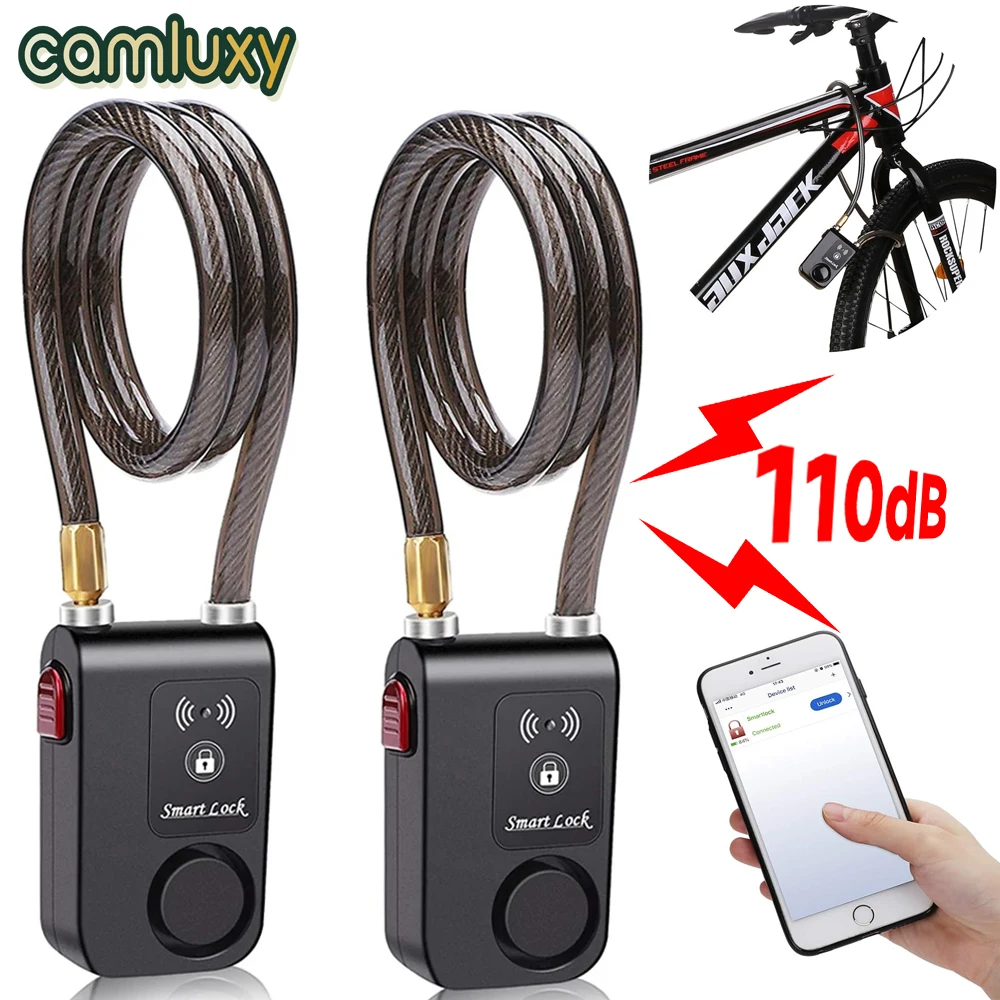 Camluxy Bluetooth Bike Lock Alarm 110Db Security Smart Bike Alarm Lock System Allarme Vibrazione Antifurto Per Bicicletta Moto