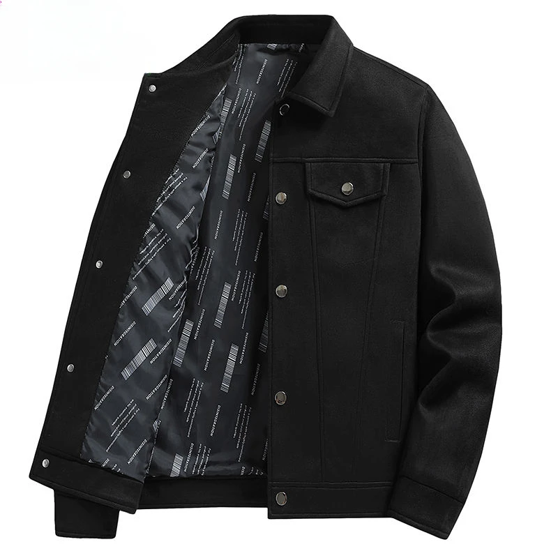 

2023 New Spring Autumn Men Casual Lapel Overcoats Men Clothing Fashion Solid Color Coats Male Business Loose Jackets D490