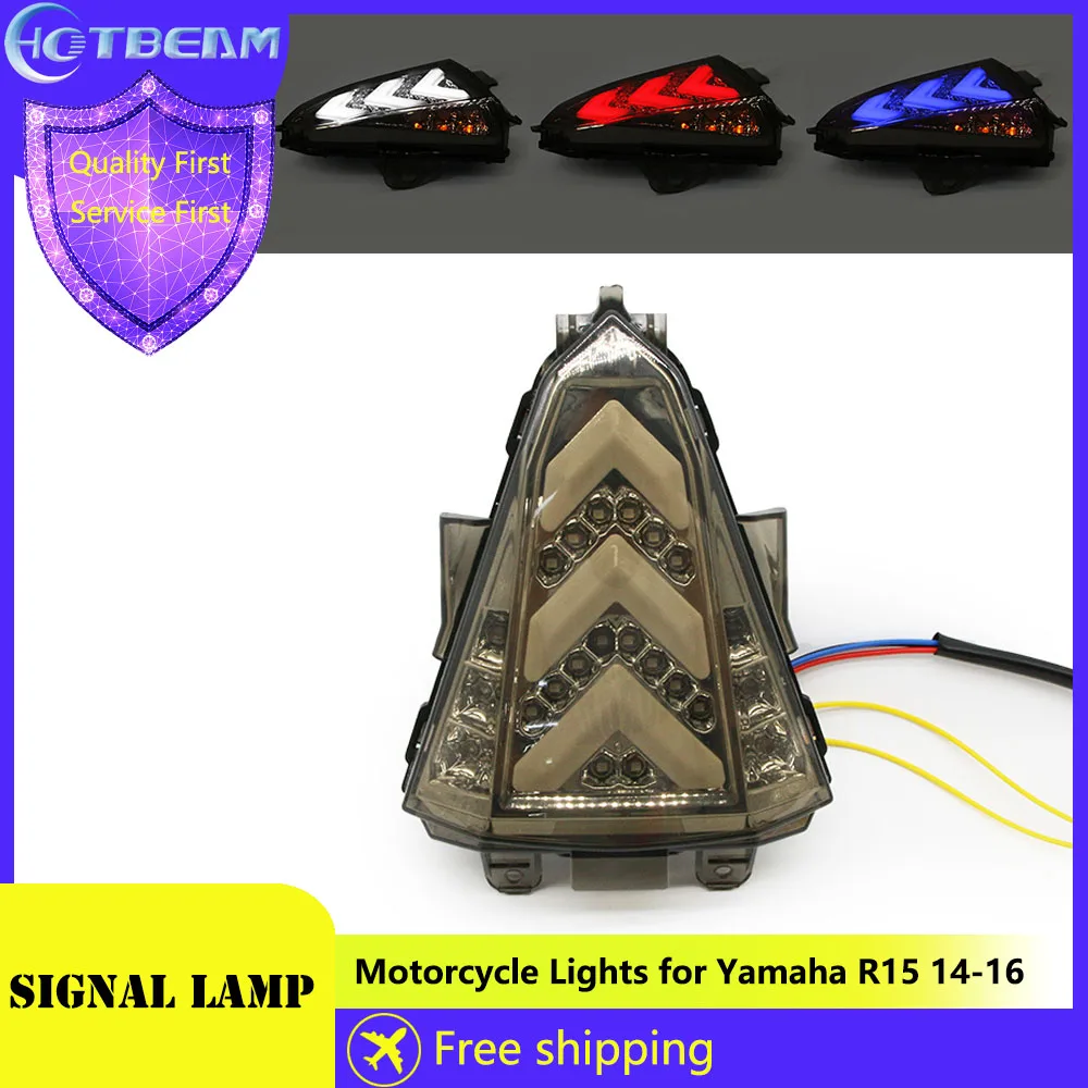 

Motorcycle Lights for Yamaha R15 14-16 Modified LED Tail Lights 12V Red Moto Turn Signals Rear Tail Light Assembly Brake Lights