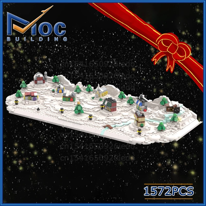 Christmas Series MOC Building Block Tiny Winter Village Display Technology Bricks