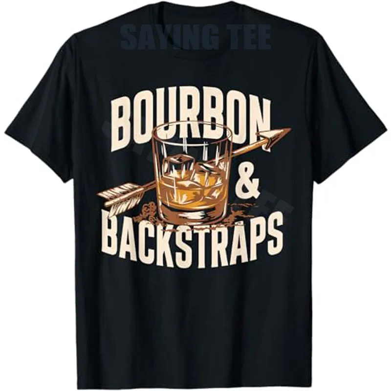Bourbon & Backstraps Hunting Lifestyle Whiskey Vintage T-Shirt Y2K Outdoor-Bogenschießen Jagd-Leidenschaft für Männer und Frauen Kleidung