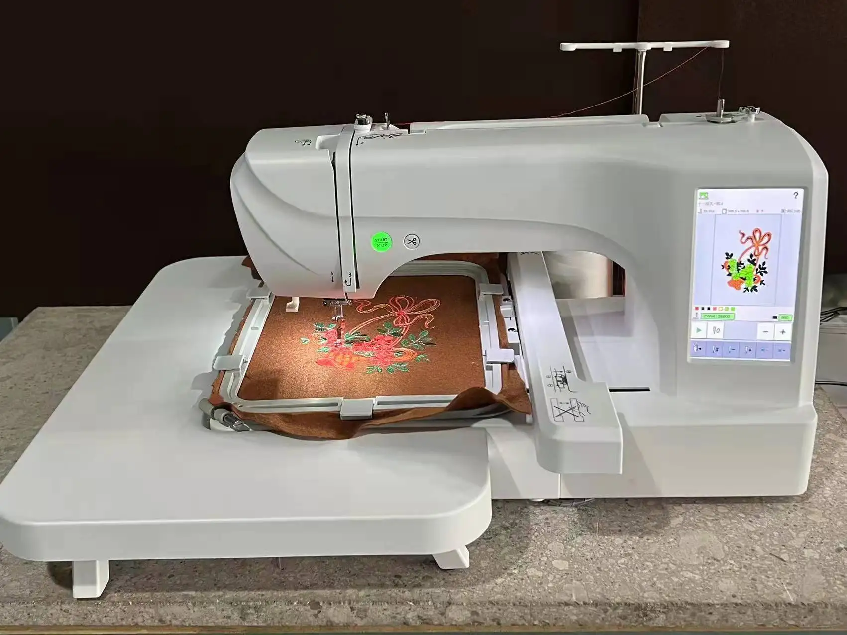 מכונת תפירה אוטומטית לחיתוך חוטים ותפירה חשמלית, מכונת תפירה אוטומטית עם מסך LCD בגודל 7 אינץ'