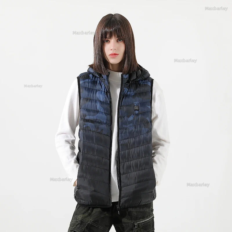 Winter Intelligent Heating Vest Men Women USB Electric Heated Skiing Vest Smart Heating Clothes Bodywarmer Thermal Camo Vest