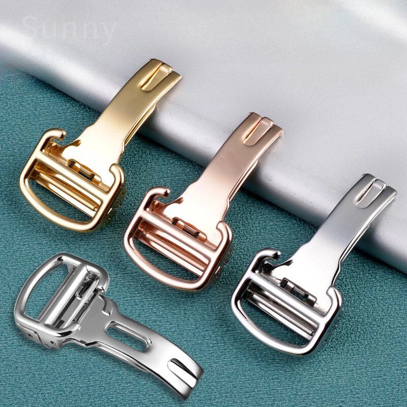 Per Cinturini In Acciaio Inossidabile In Pelle Di Vacchetta Cartier 14 16 20Mm Accessori Blue Balloon Solo London Tank Watch Fibbia Pieghevole