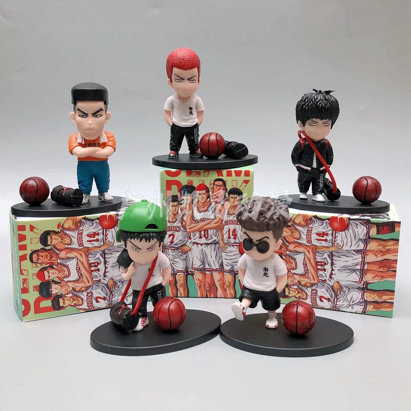 Slam Dunk Blind Box Mystery Box 5Pcs All'Ingrosso Sakuragi Hanamichi Rukawa Kaede Anime Figure Models Decorazioni Giocattolo Collezioni