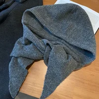 Корейская Балаклава, женские шапочки Skullies, шапка, шарф, цельная утолщенная теплая защита шеи, зимние аксессуары, вязаное право — изображение 6