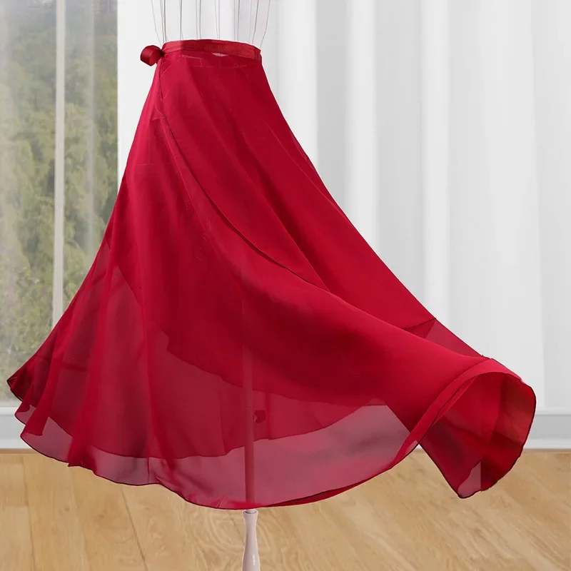 Falda Larga De Gasa Con Tampado De Flor Coloridas En Rosa - Retro