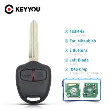 KEYYOU 미쓰비시 아웃 랜더 파제로 트리톤 ASX 랜서 쇼군 MIT8 MIT11 블레이드 2 3 버튼 자동차 원격 키 433Mhz ID 46 칩