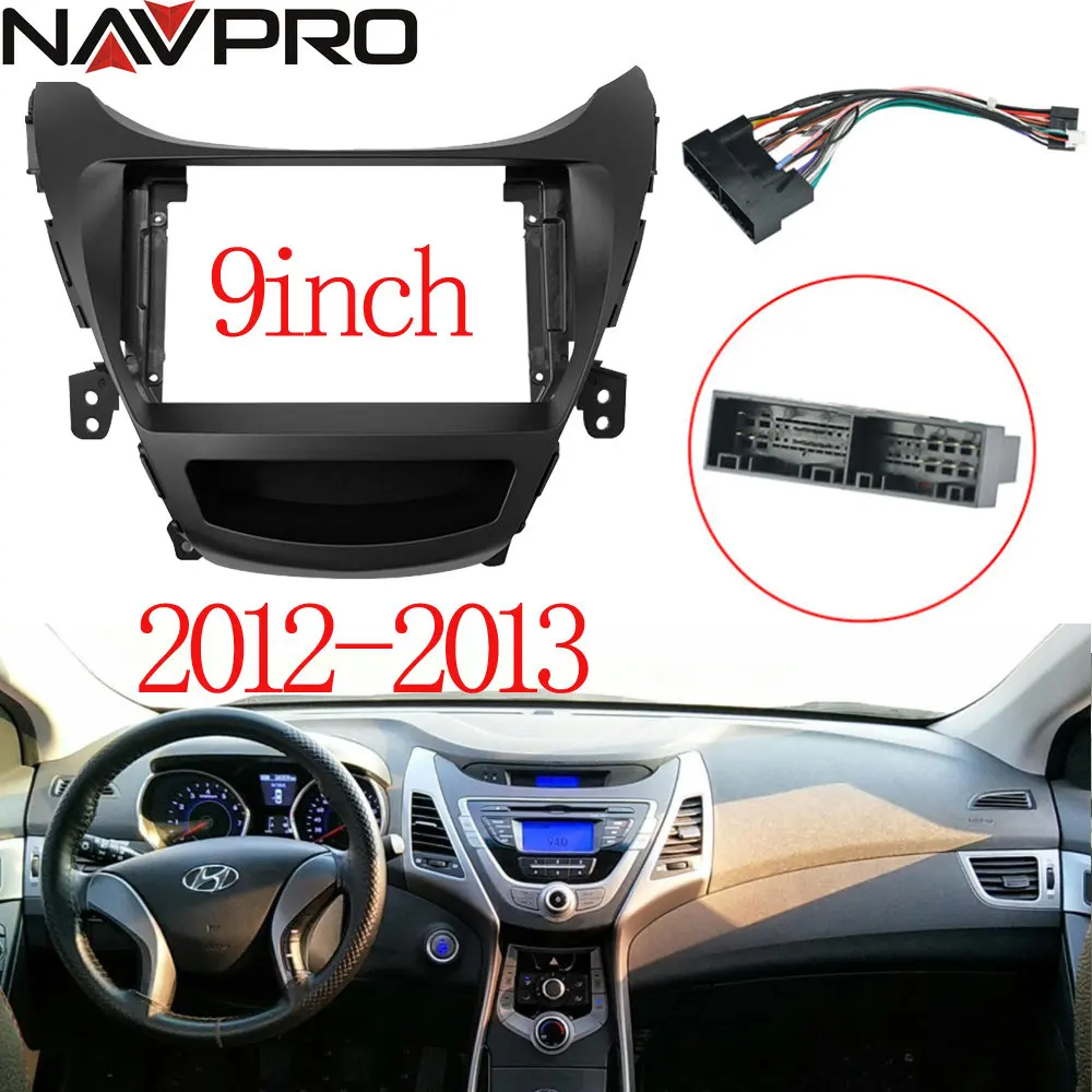 

2 Din 9 Inch Car Radio Installation DVD GPS Mp5 ABS PC Plastic Fascia Plane Frame for HYUNDAI Elantra 2012-2015 Dash Kit