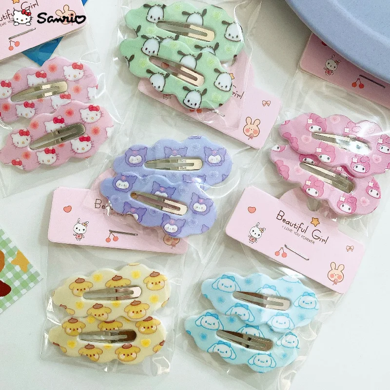

2pcs/set New Sanrio Cute Girl Hairpin Kawaii My Melody Pachacco Cartoon BB Hair Clip Fashion Women Hair Accesories Headwear