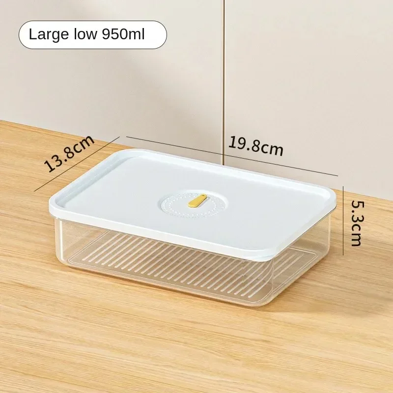 Storage Boxes 6PCS Refrigerator Frozen Meat Dispenser Food Grade Crisper Food Seal Timing Kitchen Storage