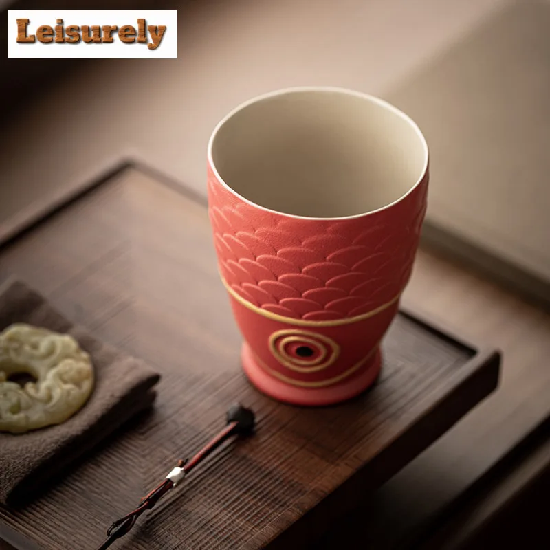 4pc/lot Fortune Koi Tea Set Complete Set Elegant Tea Ceremony Set Household Teapot And Tea Cup Set Chinese Tea Set Drinkware