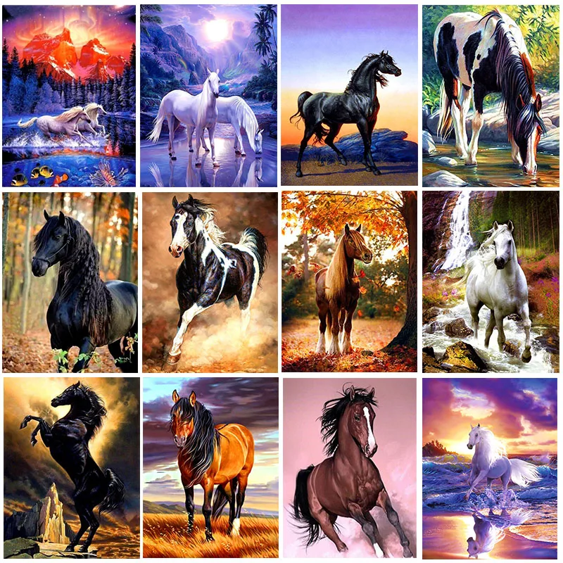 DIY Diamond Painting Horse Mosaic Art 5D Diamond Embroidery Animal Full  Square/Round Picture Rhinestones Cross Stitch Home Decor