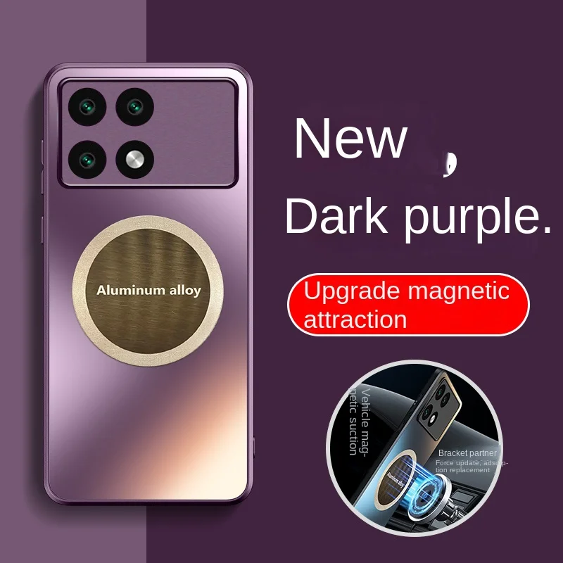 Cover Magnetica Per Xiaomi Poco X6 Pro 5G - Custodia Traslucida Opaca Antiurto, Nero