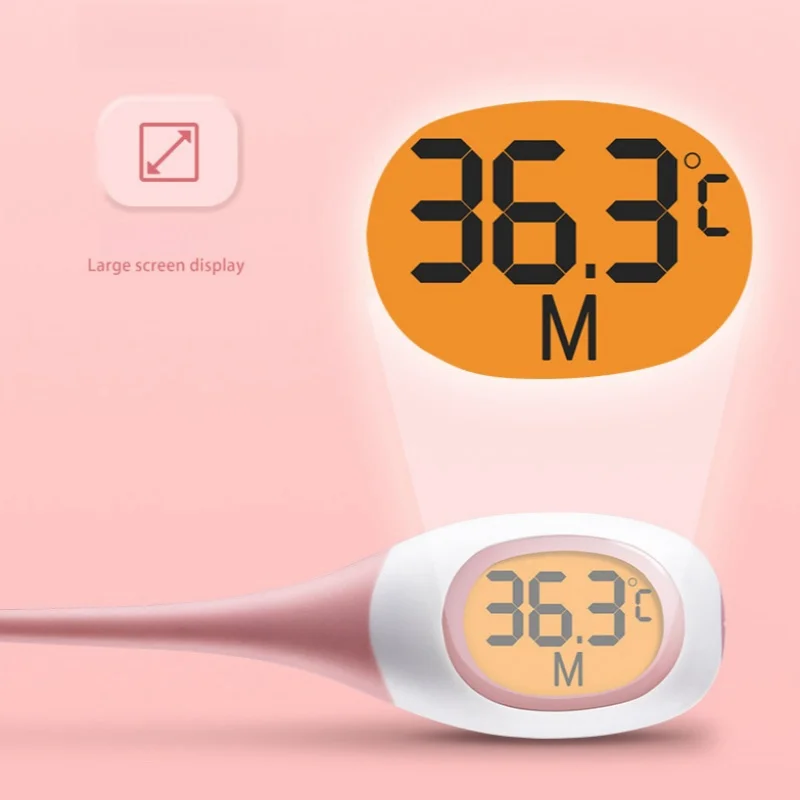 Termometr do szybkiego pomiaru gorączki medyczny cyfrowy termometr LCD z miękką główką 8 sekund do pomiaru ciała dziecka