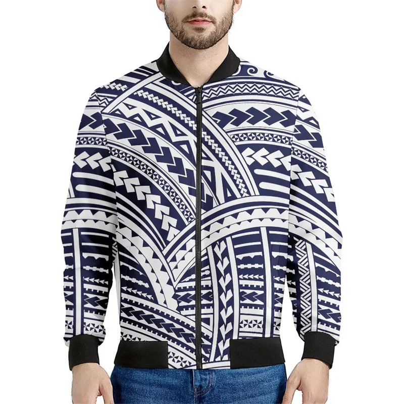 thumbnail image 1 of Chaqueta con cremallera maorí en blanco y negro para hombres y niños, sudadera de gran tamaño con estampado 3D, chaquetas bomber de manga larga para primavera y otoño, 1 of 5