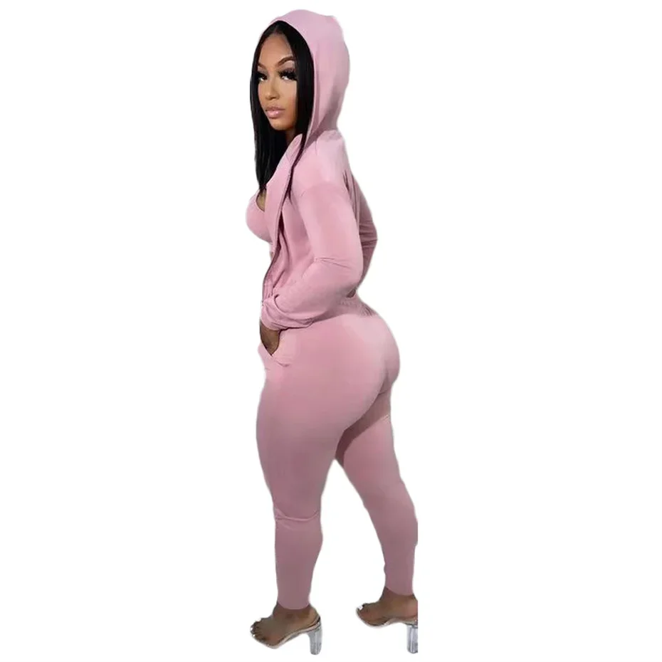 6PCS Wholesale Bulk Items 2023 Fall Clothing Casual Sport 3 Piece Set Women Long Sleeve Hooded Cardigan Outfits Tracksuit X10304 5