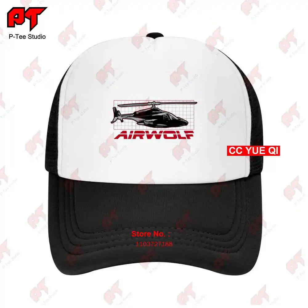 Airwolf Helicopter Grid Baseball Caps Truck Cap 3I2M