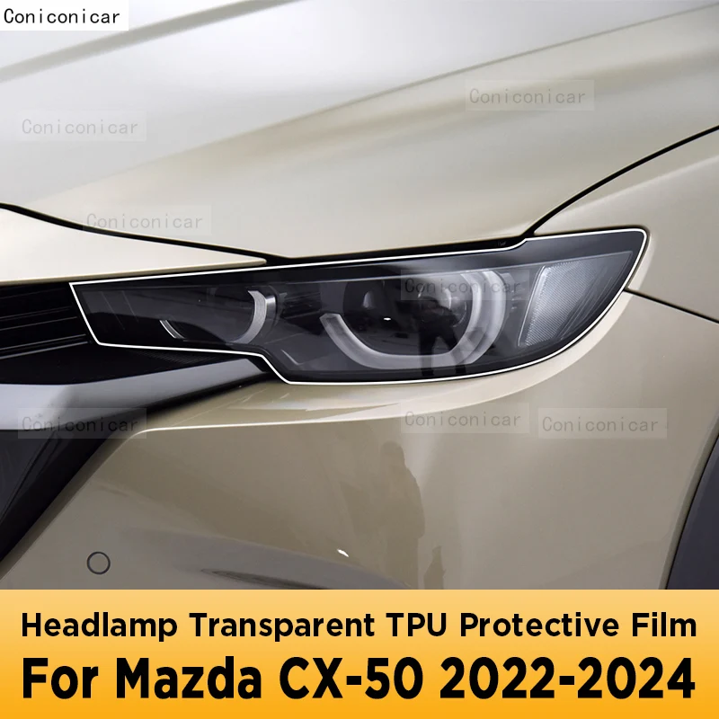 

Для MAZDA CX-50 2022 2023 2024 Автомобильная внешняя фара с защитой от царапин, передняя лампа, прозрачная фотолампа, аксессуары