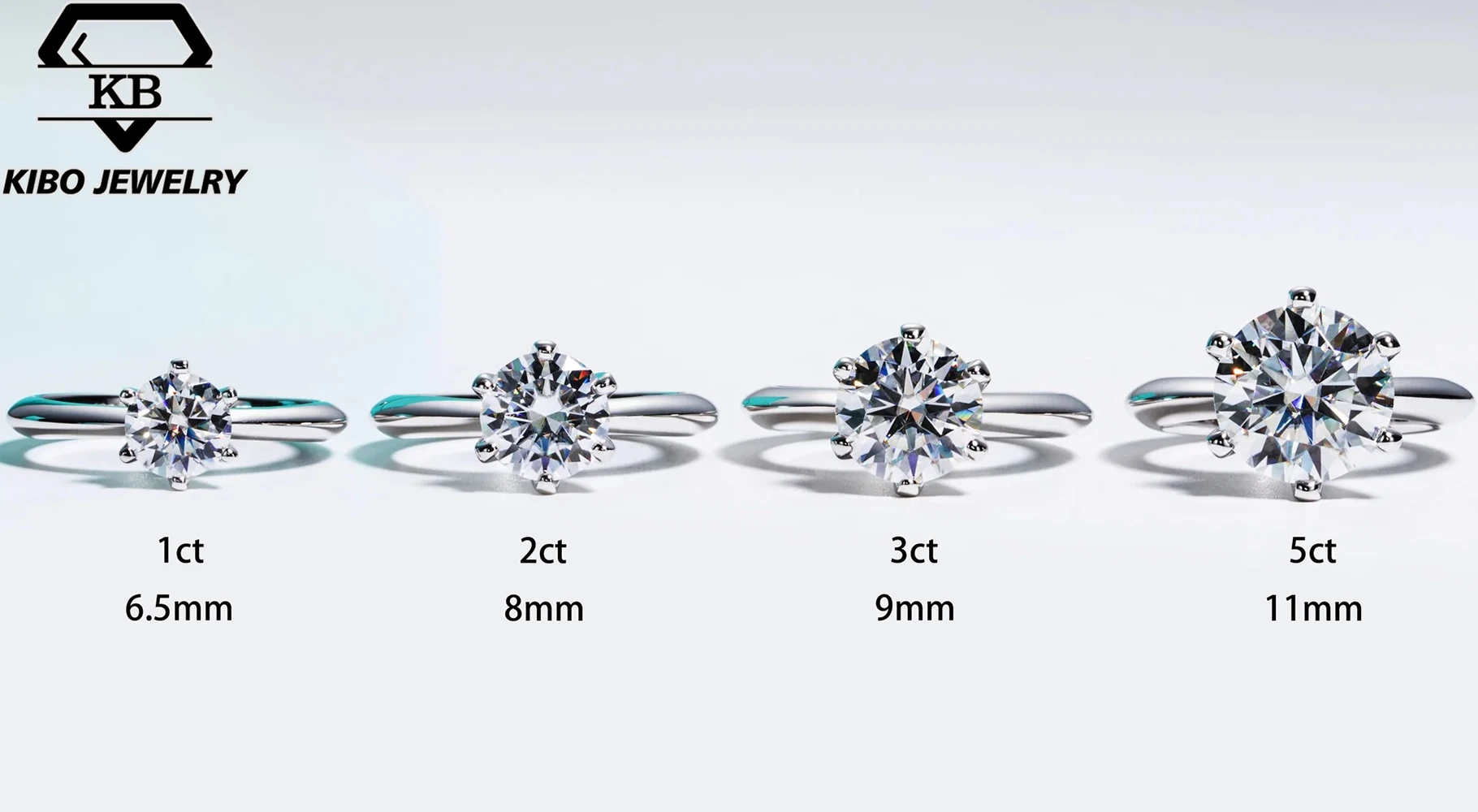 Kibo Luxury Quality Jewelry Moissanite 6 Claws 0.5-10ct D Color VVS1 Women's Silver Ring 925 Vintage Moissanite 6 Claw Ring