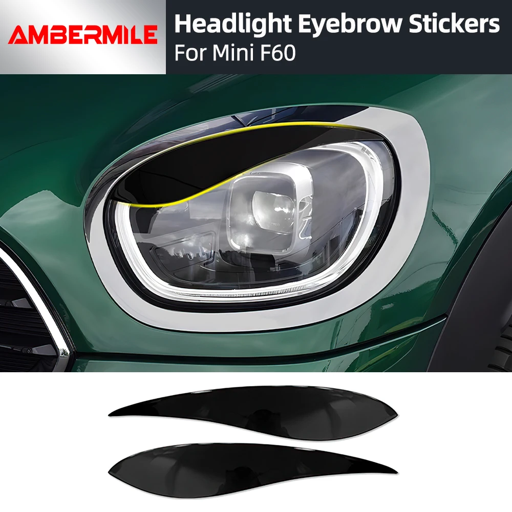 ABS Fiber Glossy Car Headlight Cover Eyebrows Front Lamp Decorative ...
